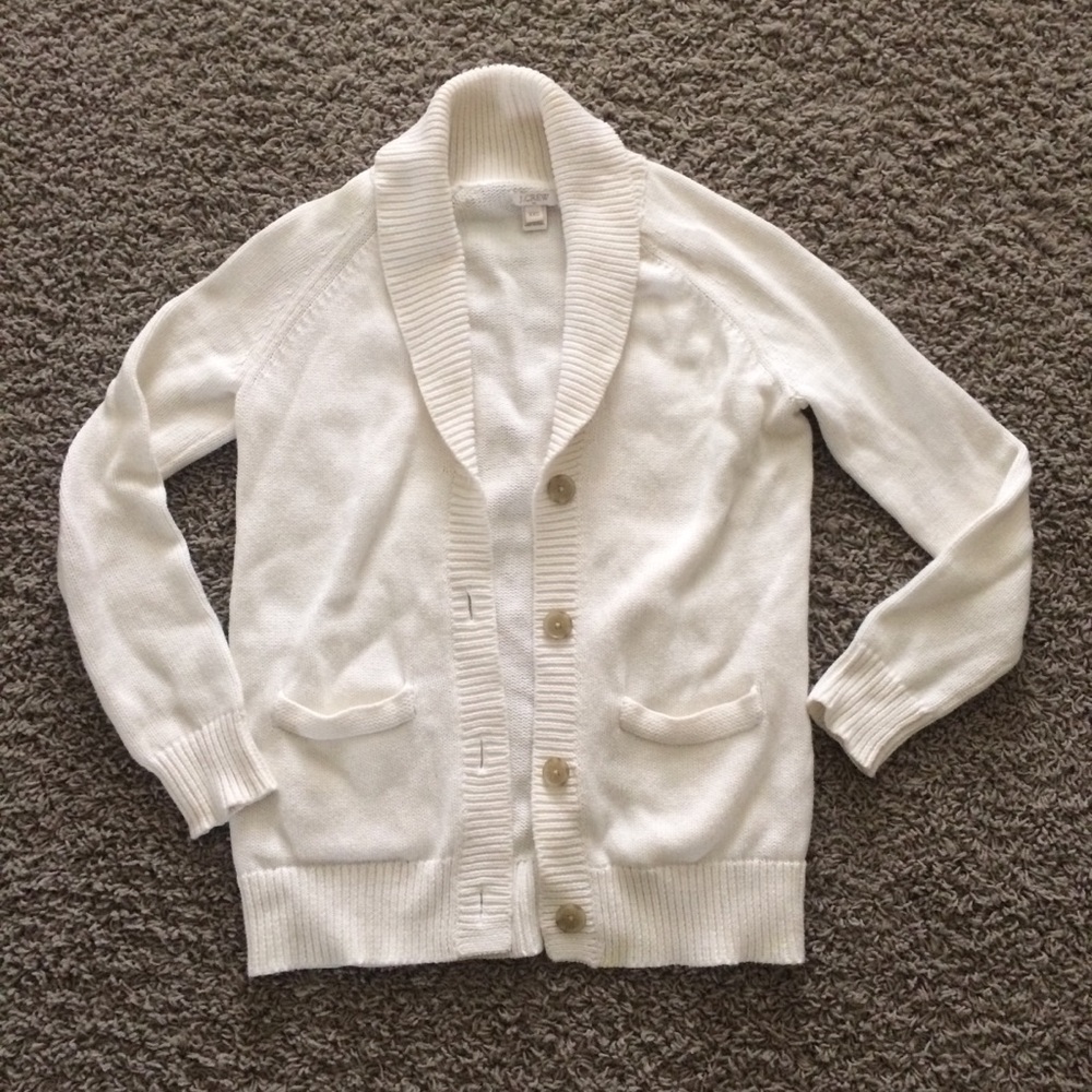 J Crew cream cardigan